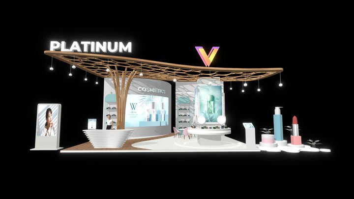 Platinum Booth 3D Model