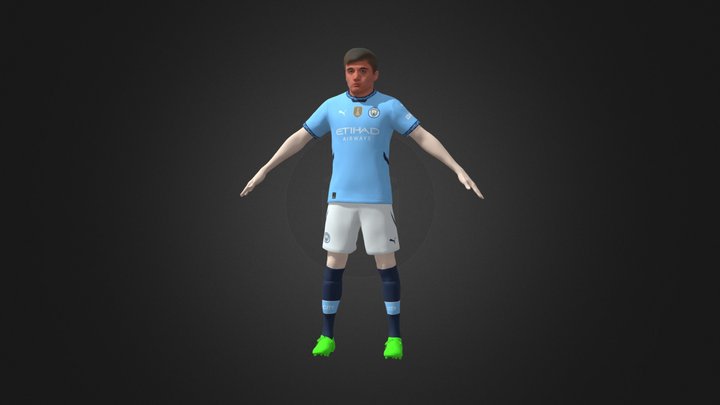 Abduqodir Khusanov 45 Man City Khusanov football 3D Model