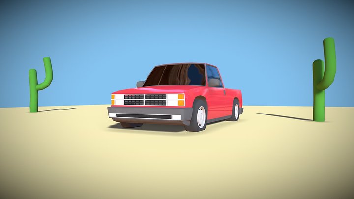 Generic American PickUp from the 1980s 3D Model