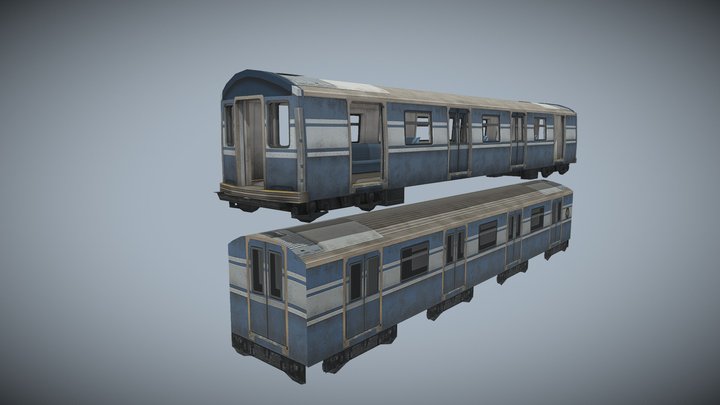 Train with Interior Low Poly – Modello 3D gratuito STL