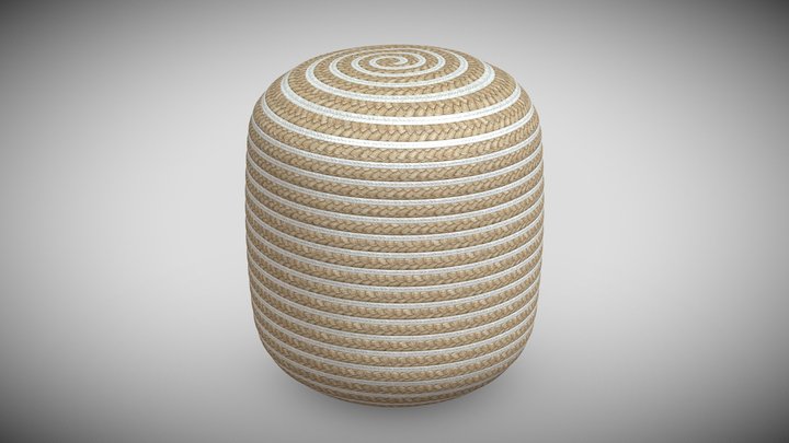 Round Pouf fait a la main 3D Model
