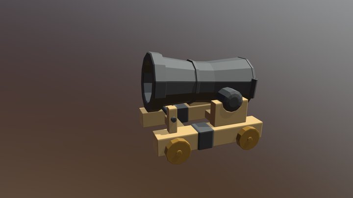 Cannon - low-poly 3D Model