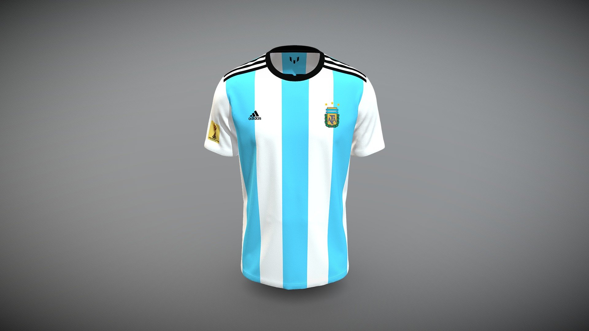 Argentina Messi New Jersey Design 2022 3D model rigged