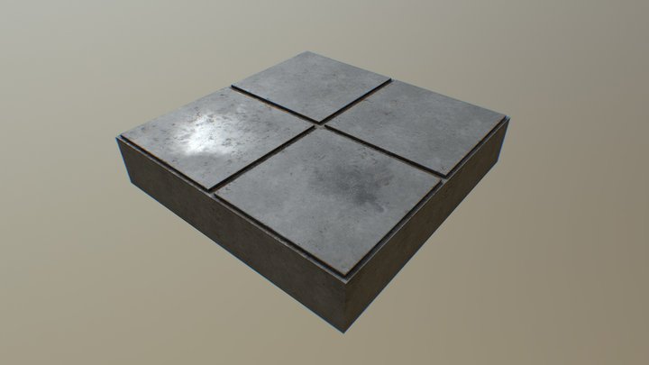 Silo Concrete Floor 4x4 3D Model