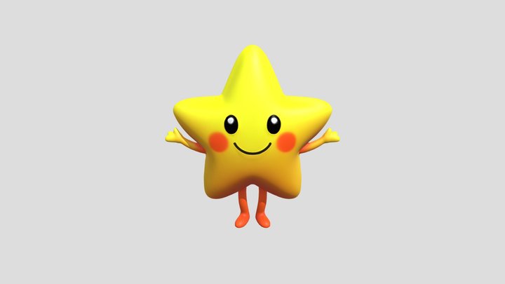 smiling star with arms and legs 3D Model