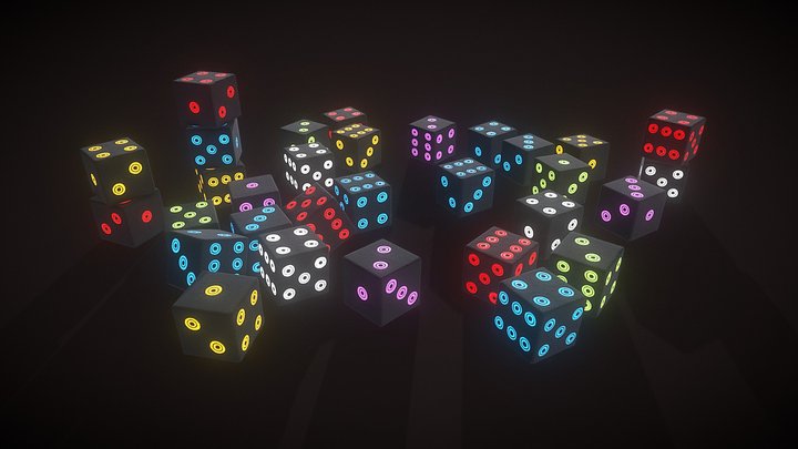 Multi Dice Multi Color FBX