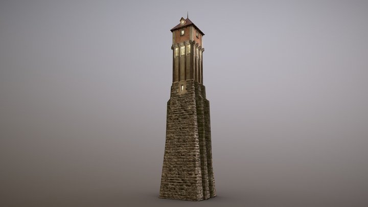 Medieval DRAGON Tower 01 3D Model