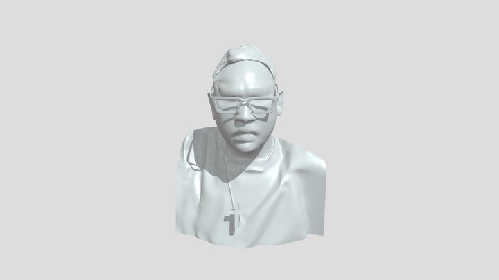 Man wearing sunglasses and cross necklace 3D Model