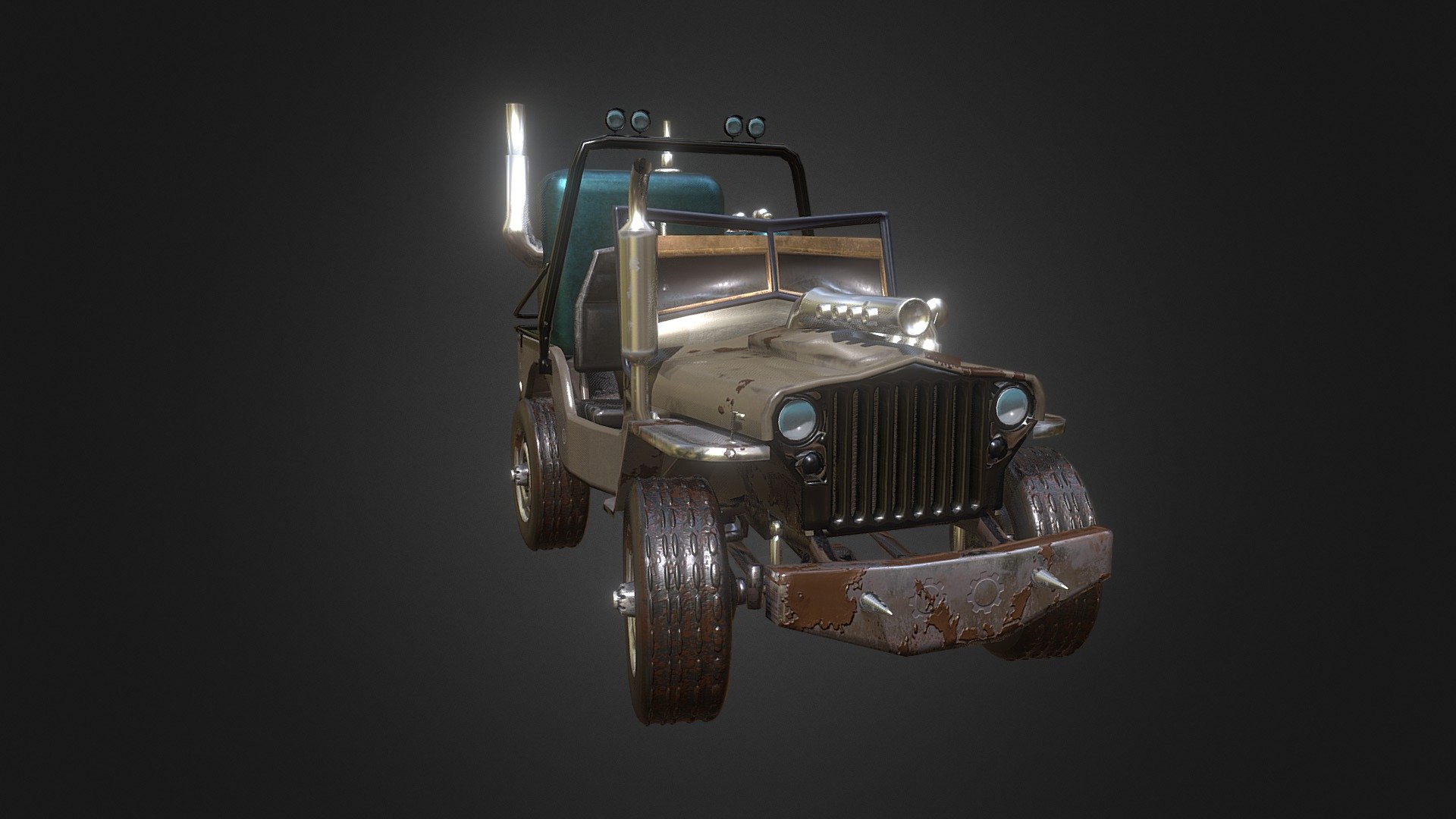 Modified off-road Jeep