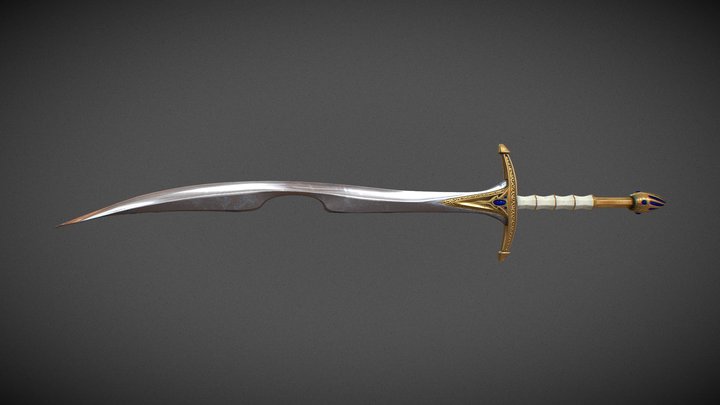 Royal Sword (Fantasy weapon. Game ready) 3D Model