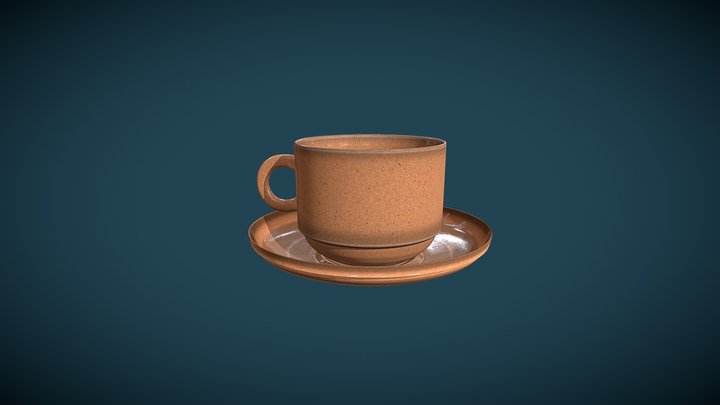 Ceramic Cup & Plate 3D Model