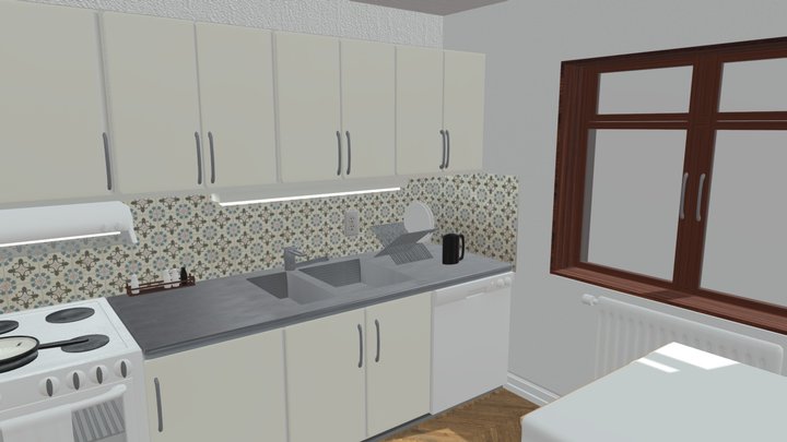 European apartment kitchen 3D Model
