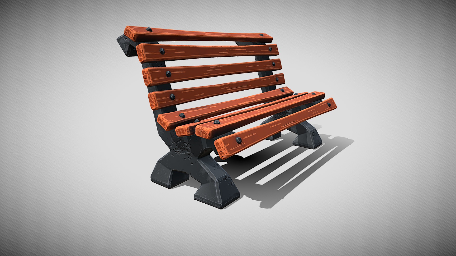3D model Street bench – concrete - This is a 3D model of the Street bench - concrete. The 3D model is about a wooden toy gun.