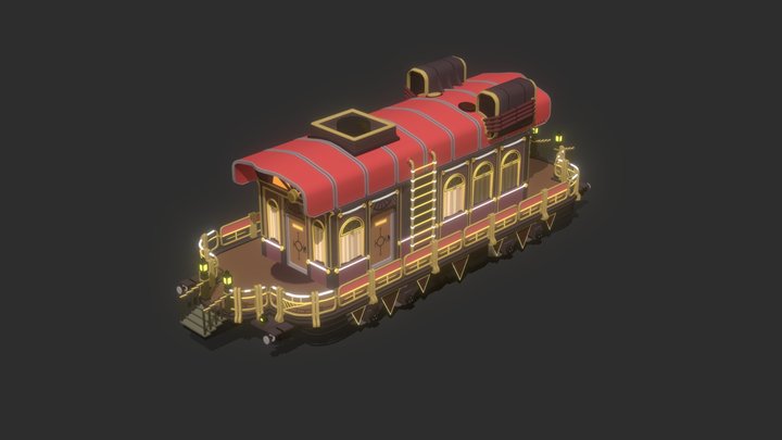 Steampunk wagon - draft 3D Model
