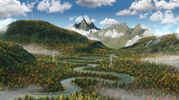 Alpine mountains 3D Model