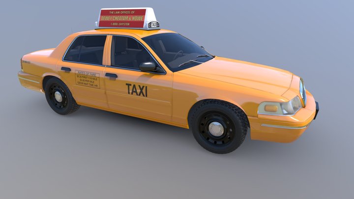 Taxi Cab 3D Model