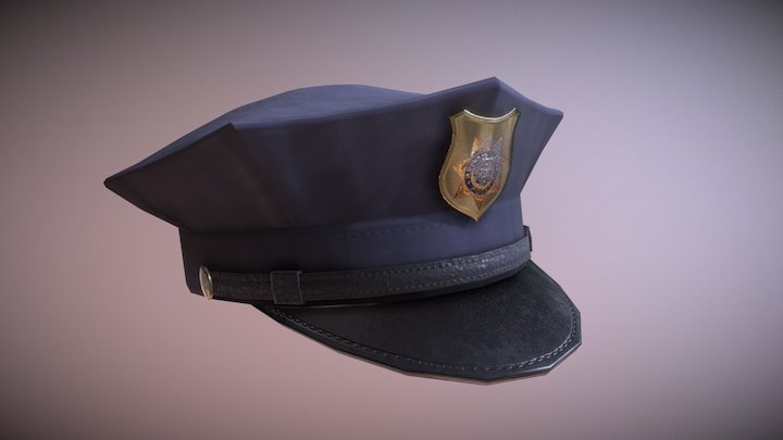 Police Peaked Cap 3D Model