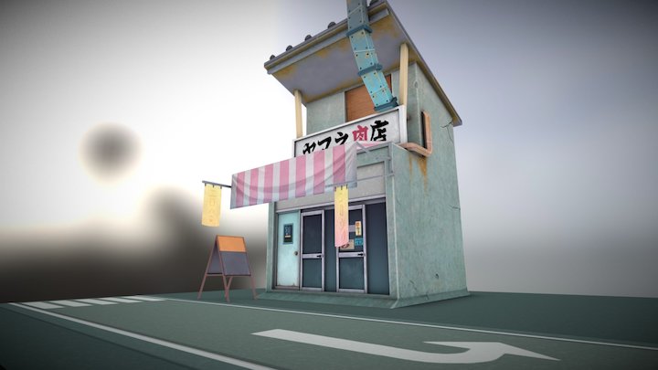 lil shop on the road 3D Model