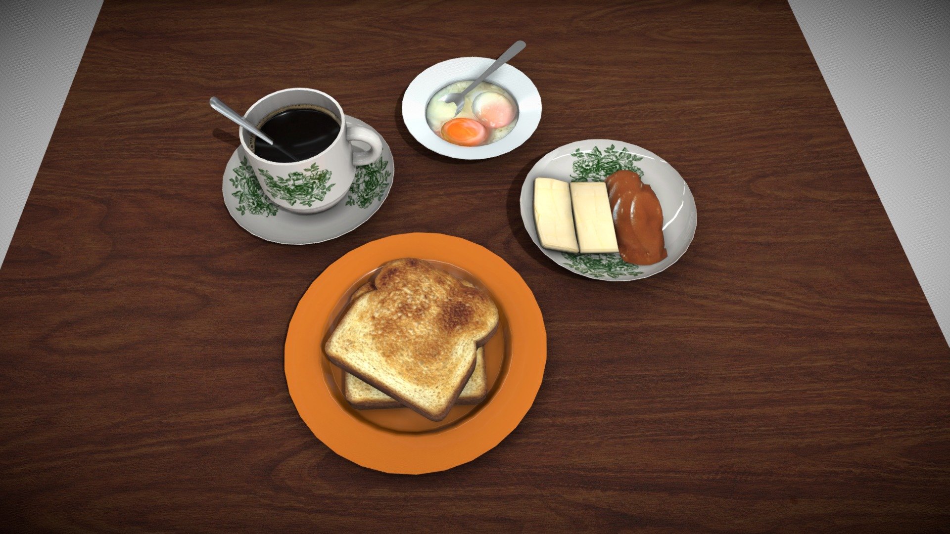 Malaysian Breakfast - 3D model by GrillPork [c5ae623] - Sketchfab