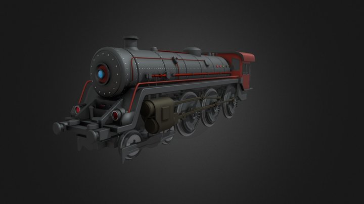 Old Mechanical Train 3D Model