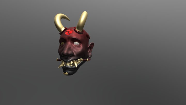 Japanese Demon Mask / Oni Mask - Endo 3D Model