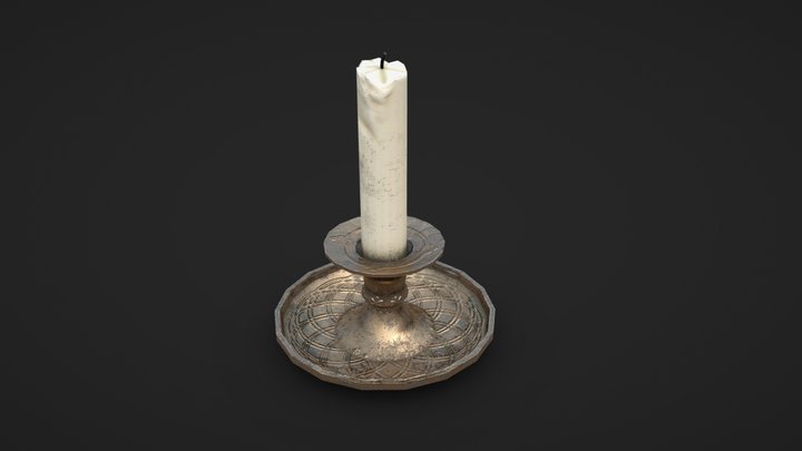 Lowpoly Candle 3D Model