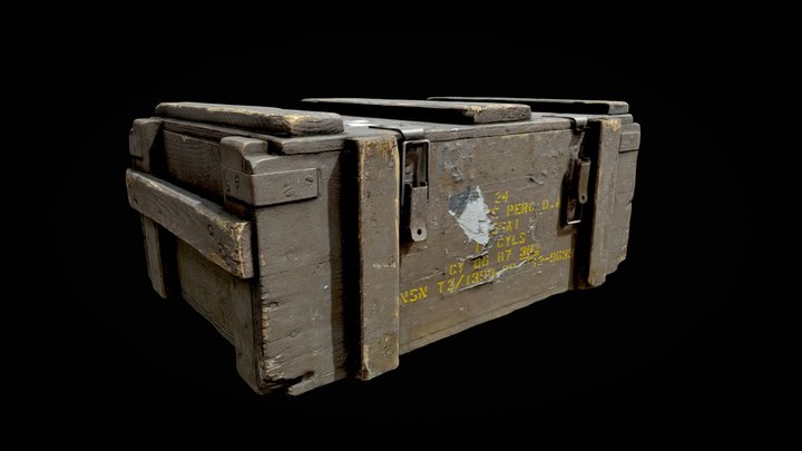 WW2 Ammo Crate 001 Photogrammetry Scan 3D Model