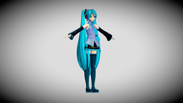 Hatsune Miku (project Diva Mega Mix) 3D Model