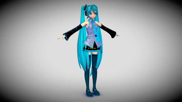 Hatsune Miku (project Diva Mega Mix) 3D Model