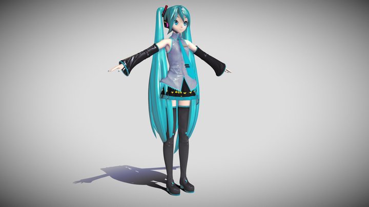 Hatsune Miku (project Diva Mega Mix) 3D Model