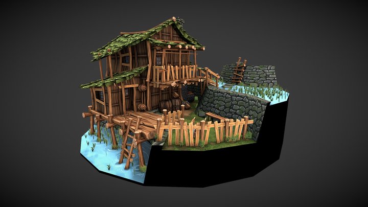 Rice Terraces BlackSmith 3D Model