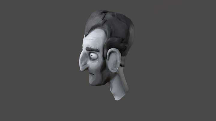 Kafkaesque game character (BW) 3D Model