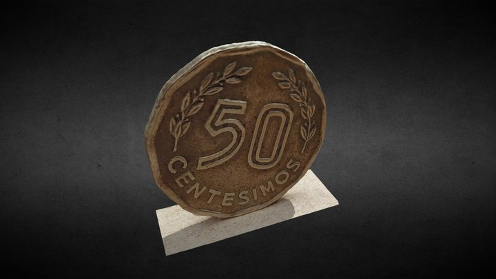 Moneda Uruguay 1981 50 Centésimos 3D Model