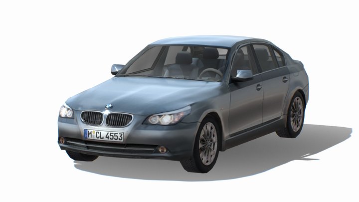 lowpoly car BMW 5- Series E60 2006 3D Model