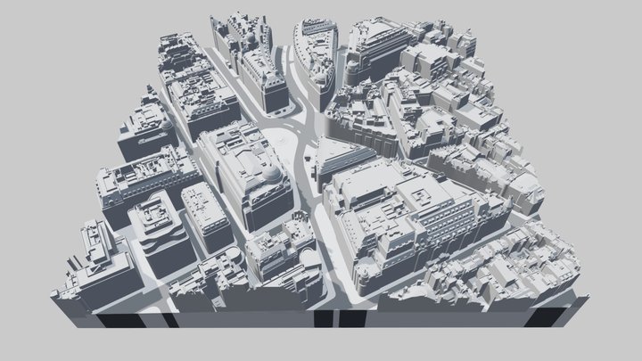 0.1 km2 3D Model of Piccadilly London 3D Model