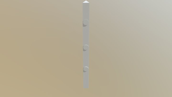 Laser Fence Pole 3D Model