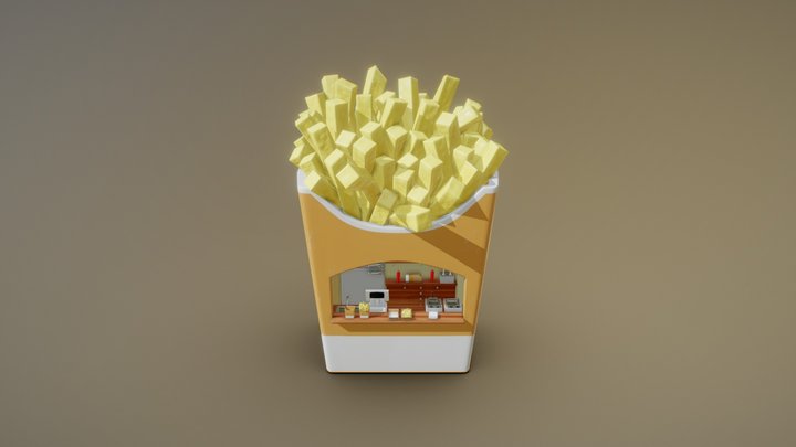Fries Stall 3D Model