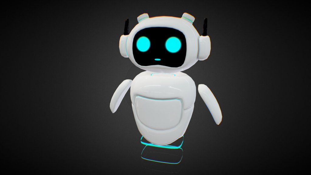 Futuristic flying animated Robot - Low Poly — low-poly sci-fi 3D model by Shayan
