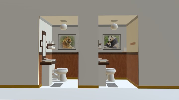 Decoración interior baños 3D Model