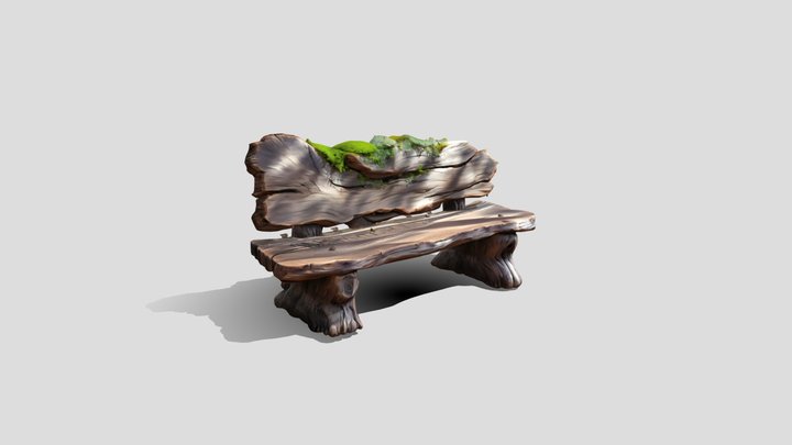Medium poly Driftwood tree Banch 3d model free – Modello 3D gratuito STL