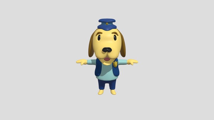 PERRO POLICÍA 3D Model