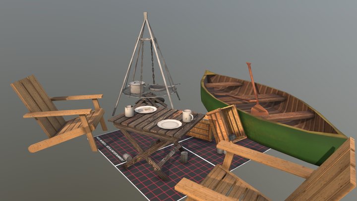 DAE 5 Finished props - Eco House 3D Model