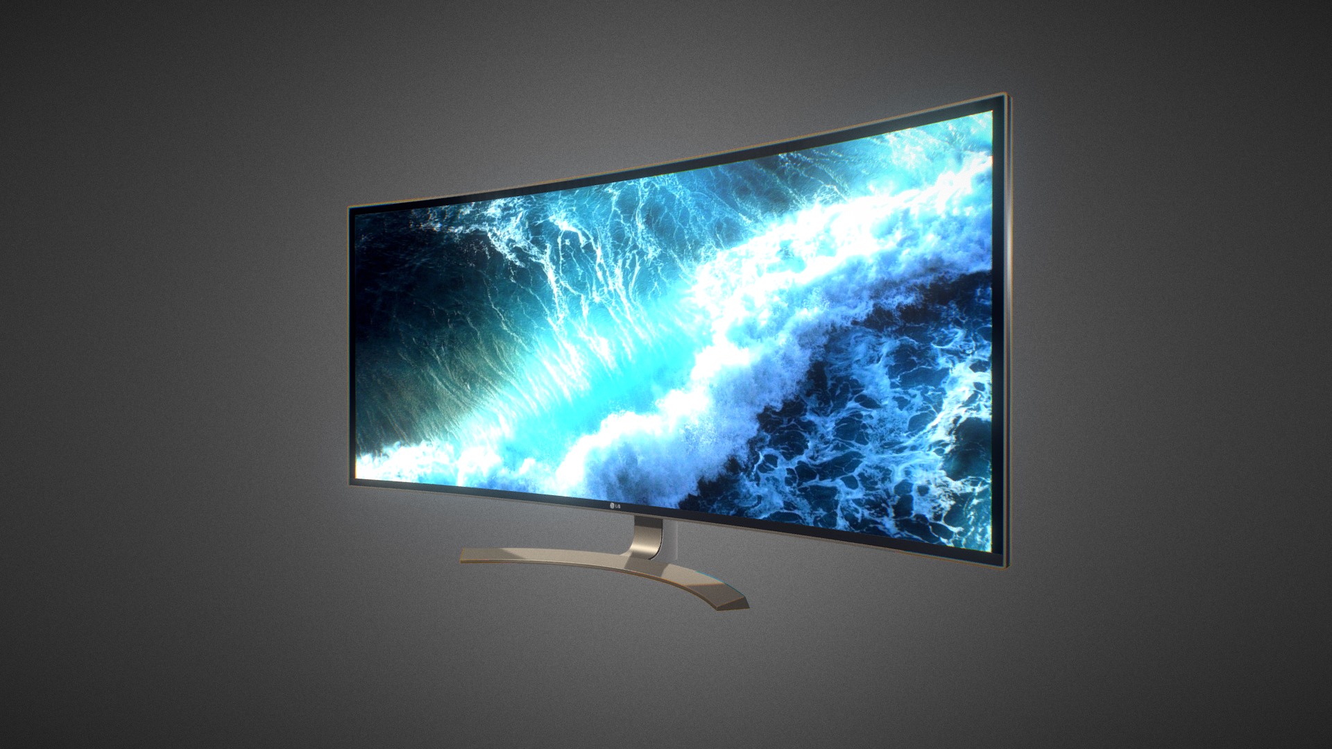 3D model LG 38UC99-W  for Element 3D - This is a 3D model of the LG 38UC99-W  for Element 3D. The 3D model is about a television screen with a blue background.