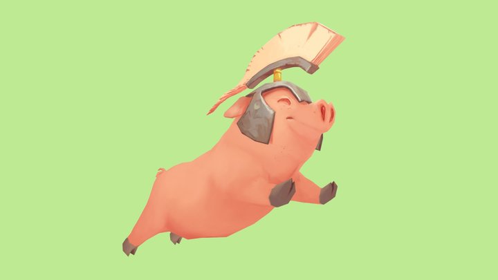 Heroic Pig! 3D Model