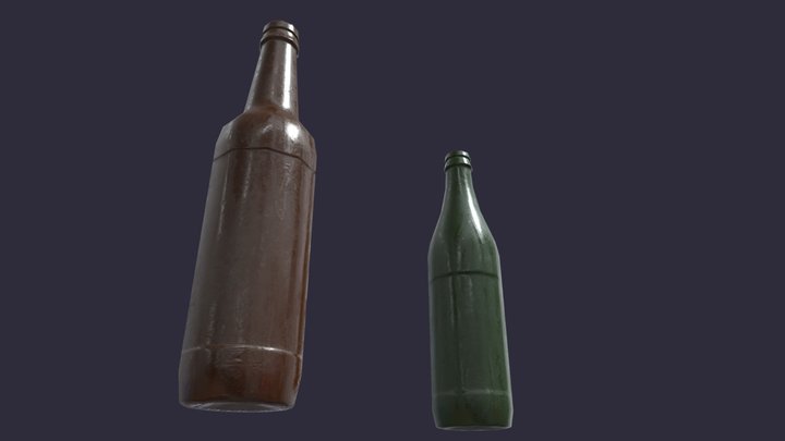 Empty beer bottles 3D Model