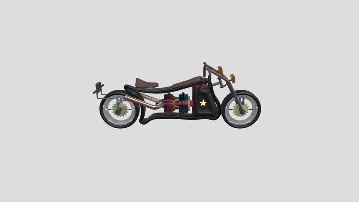 SciFi Police Bike 3D Model