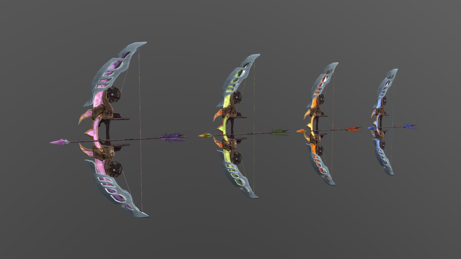 Stylized Fantasy Bow and Arrow Download Free 3D model by jia0 [c5c2314] Sketchfab