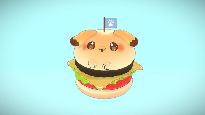 李青 (狗勾?~) 漢堡  Riaoi  (Dog2?) burger  李青（ドッグ？～）バー 3D Model