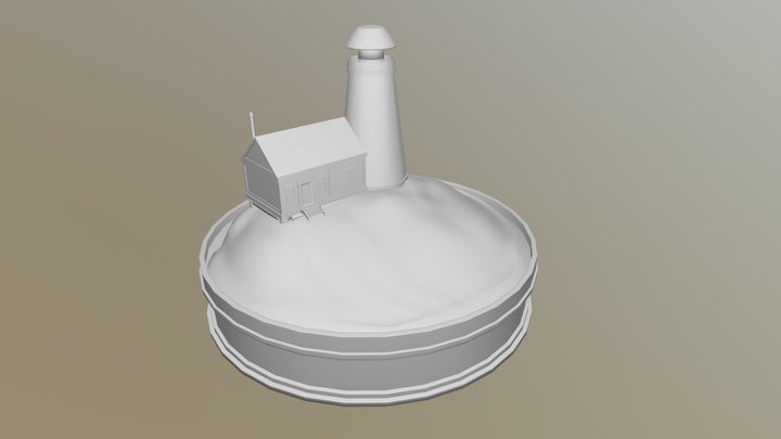 Unpainted Lighthouse 3D Model