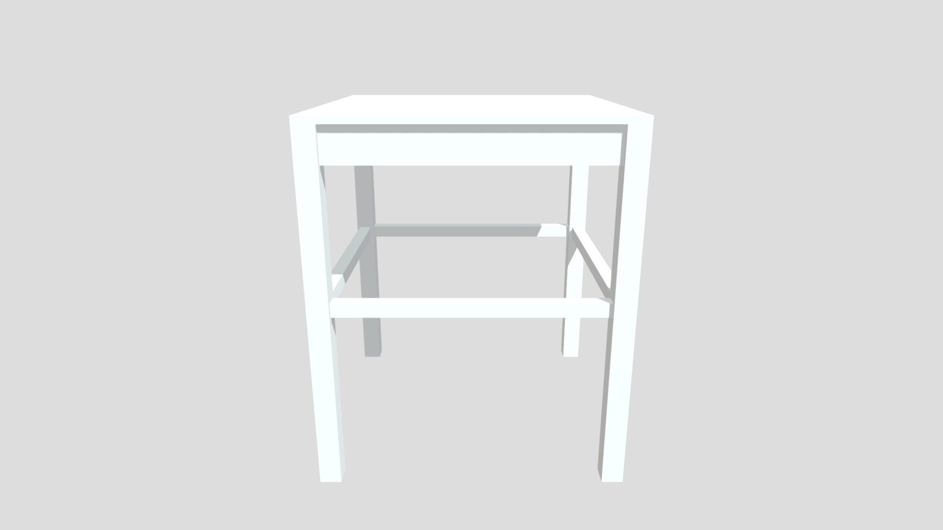 Simple square chair - no back support - 3D model by B-48-MFJ ...